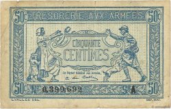 50 Centimes TRÉSORERIE AUX ARMÉES 1917 FRANCIA  1917 VF.01.01 BC
