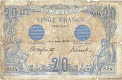 20 Francs BLEU Fauté FRANCE  1906 F.10.01 B+