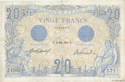 20 Francs BLEU FRANCE  1912 F.10.02 VF