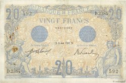 20 Francs BLEU FRANCIA  1912 F.10.02 MBC