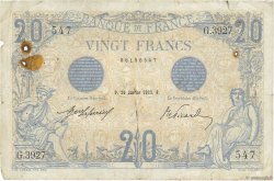 20 Francs BLEU FRANKREICH  1913 F.10.03 S