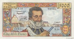 5000 Francs HENRI IV FRANKREICH  1957 F.49.03 fVZ