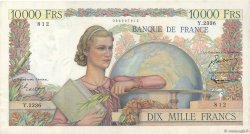 10000 Francs GÉNIE FRANÇAIS FRANKREICH  1952 F.50.56 VZ to fST