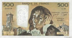 500 Francs PASCAL FRANCE  1975 F.71.13 VF