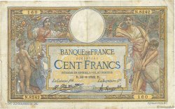 100 Francs LUC OLIVIER MERSON sans LOM FRANKREICH  1922 F.23.15 SGE