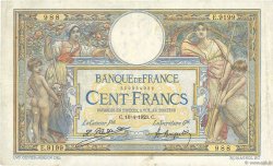 100 Francs LUC OLIVIER MERSON sans LOM FRANCE  1923 F.23.16 VF