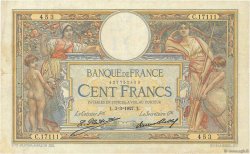 100 Francs LUC OLIVIER MERSON grands cartouches FRANKREICH  1927 F.24.06 fSS