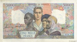 5000 Francs EMPIRE FRANÇAIS FRANKREICH  1942 F.47.06 fVZ