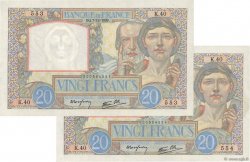 20 Francs TRAVAIL ET SCIENCE Consécutifs FRANCE  1939 F.12.01 XF+