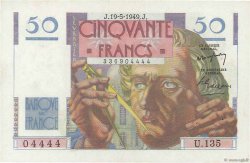 50 Francs LE VERRIER FRANKREICH  1949 F.20.12 VZ