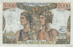 5000 Francs TERRE ET MER FRANCE  1953 F.48.08 VF+