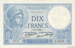 10 Francs MINERVE FRANKREICH  1928 F.06.13 VZ+