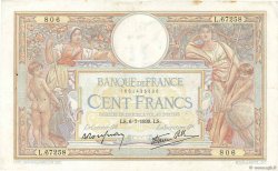 100 Francs LUC OLIVIER MERSON type modifié FRANCE  1939 F.25.48 VF