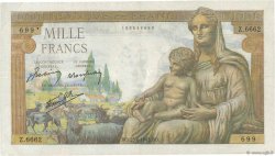 1000 Francs DÉESSE DÉMÉTER FRANCE  1943 F.40.28 VF