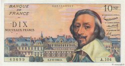 10 Nouveaux Francs RICHELIEU FRANCIA  1960 F.57.08 MBC+