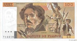 100 Francs DELACROIX modifié FRANCE  1978 F.69.01h AU-