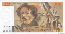 100 Francs DELACROIX modifié FRANCE  1980 F.69.04b AU