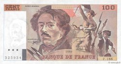 100 Francs DELACROIX imprimé en continu FRANCIA  1990 F.69bis.02e1 MBC+