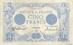 5 Francs BLEU FRANCIA  1913 F.02.13 MB