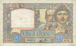 20 Francs TRAVAIL ET SCIENCE FRANCE  1940 F.12.10 TTB