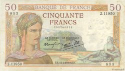 50 Francs CÉRÈS modifié FRANCE  1940 F.18.37 F+