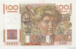 100 Francs JEUNE PAYSAN FRANCE  1953 F.28.39 XF