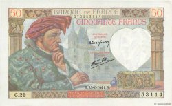 50 Francs JACQUES CŒUR FRANKREICH  1941 F.19.05 VZ