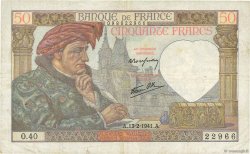 50 Francs JACQUES CŒUR FRANCIA  1941 F.19.06 MB