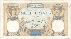1000 Francs CÉRÈS ET MERCURE type modifié FRANCE  1938 F.38.09 TB
