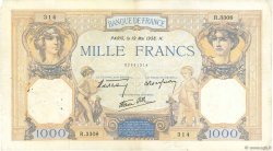 1000 Francs CÉRÈS ET MERCURE type modifié FRANCIA  1938 F.38.15 MBC