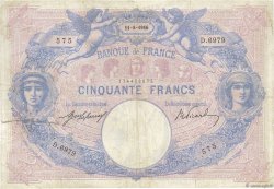 50 Francs BLEU ET ROSE FRANKREICH  1916 F.14.29 SGE