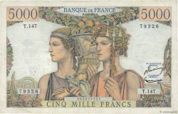 5000 Francs TERRE ET MER FRANCE  1956 F.48.11 F+