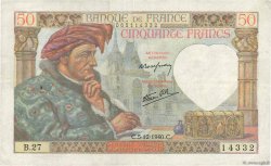 50 Francs JACQUES CŒUR FRANKREICH  1940 F.19.04 SS