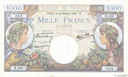 1000 Francs COMMERCE ET INDUSTRIE FRANCIA  1940 F.39.01 q.AU
