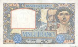 20 Francs TRAVAIL ET SCIENCE FRANCE  1942 F.12.21