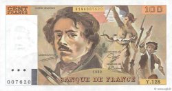 100 Francs DELACROIX modifié Fauté FRANCE  1988 F.69.12 UNC-