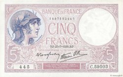 5 Francs FEMME CASQUÉE modifié FRANCIA  1939 F.04.03 MBC