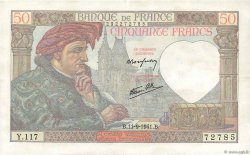 50 Francs JACQUES CŒUR FRANCE  1941 F.19.14 XF-