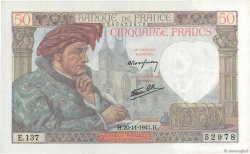 50 Francs JACQUES CŒUR FRANCE  1941 F.19.16 SPL
