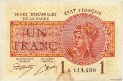 1 Franc MINES DOMANIALES DE LA SARRE FRANCIA  1920 VF.51.02