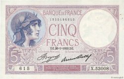5 Francs FEMME CASQUÉE FRANCE  1933 F.03.17 VF+