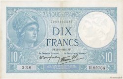 10 Francs MINERVE modifié FRANCIA  1941 F.07.26 q.SPL