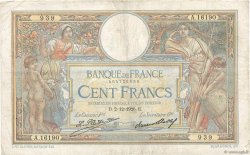 100 Francs LUC OLIVIER MERSON grands cartouches FRANKREICH  1926 F.24.04 fS