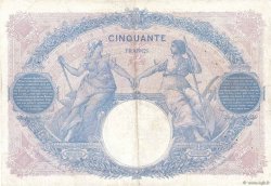 50 Francs BLEU ET ROSE FRANCIA  1918 F.14.31 BC+