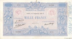 1000 Francs BLEU ET ROSE FRANCIA  1926 F.36.43 q.BB
