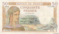 50 Francs CÉRÈS modifié FRANCE  1939 F.18.36 pr.TTB