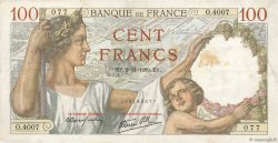 100 Francs SULLY FRANKREICH  1939 F.26.13