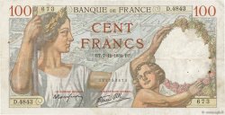 100 Francs SULLY FRANKREICH  1939 F.26.17