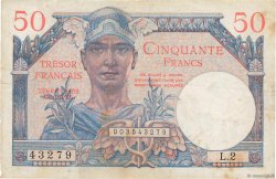 50 Francs TRÉSOR FRANÇAIS FRANCIA  1947 VF.31.02 BC