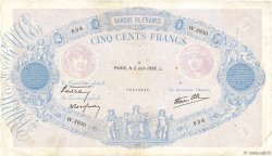 500 Francs BLEU ET ROSE modifié FRANCE  1938 F.31.13 TB